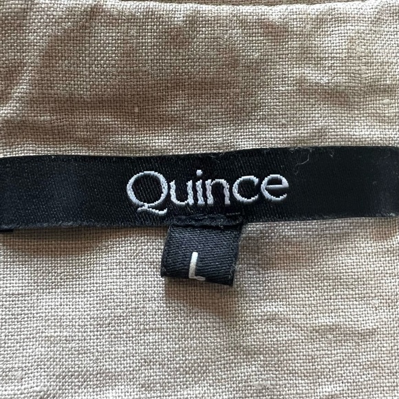 Quince 100% Organic Linen Short Sleeve Button Front Boxy Casual Shirt Women Larg - Picture 12 of 13